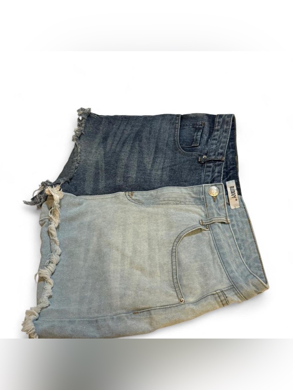 Blue savvy Two-Tone Distressed Denim Jeans - Light & Dark Blue